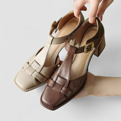 Celestia | Stylish T-Strap Block Heels