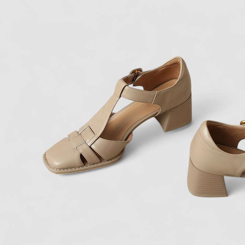 Celestia | Stylish T-Strap Block Heels
