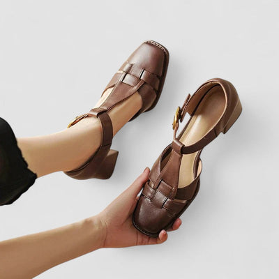 Celestia | Stylish T-Strap Block Heels