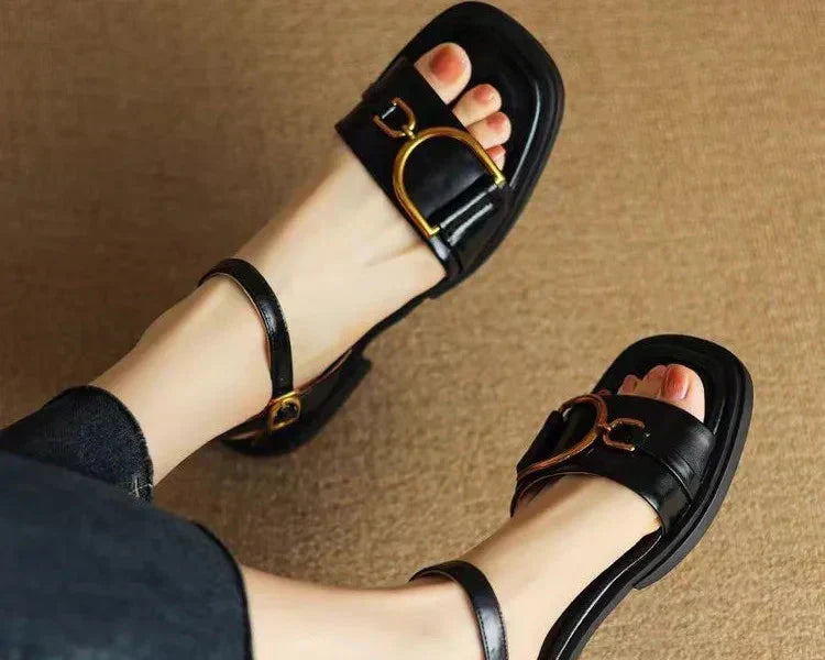 Amara | Stylish Buckled Flat Sandals