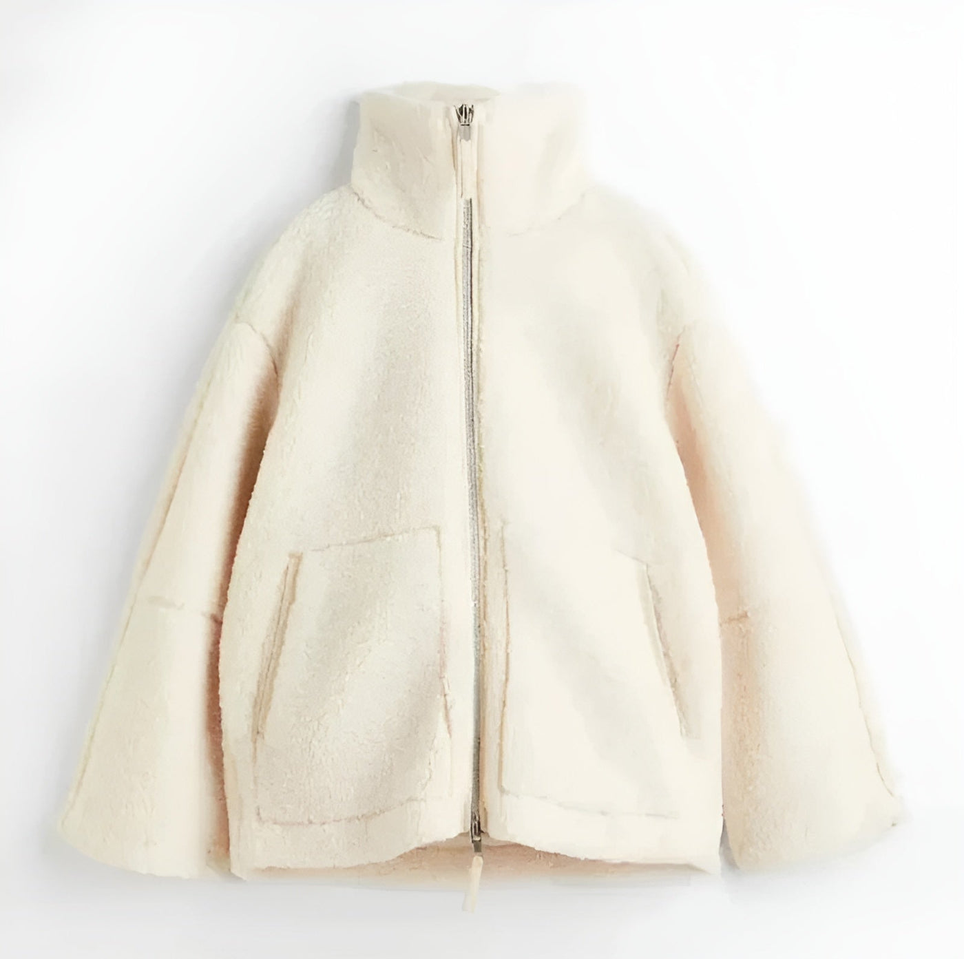 Kaja | Soft Teddy Coat with Stand Collar