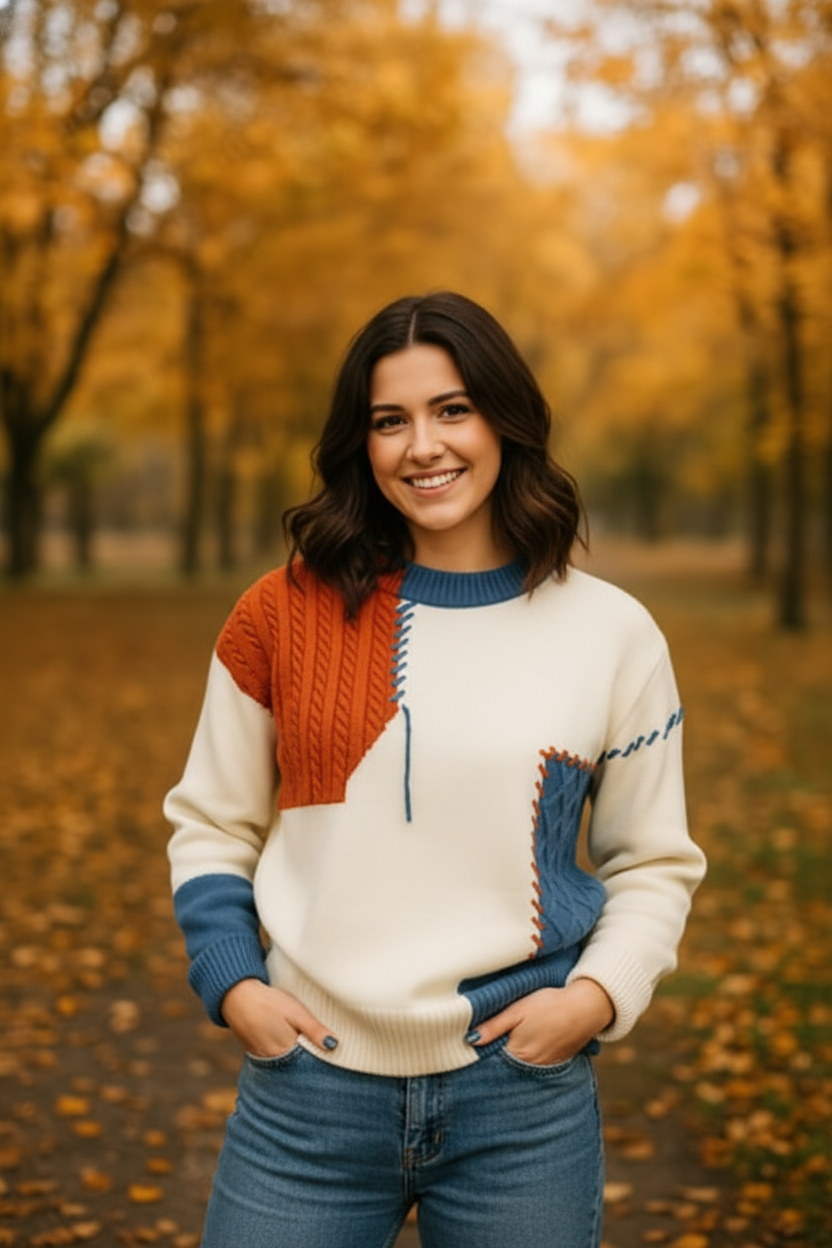 Gabriella | Artistic Patchwork Sweater