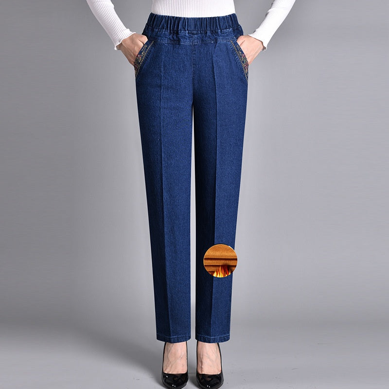 Sophia | Women's Jeans with Side Pockets and Elastic Waist
