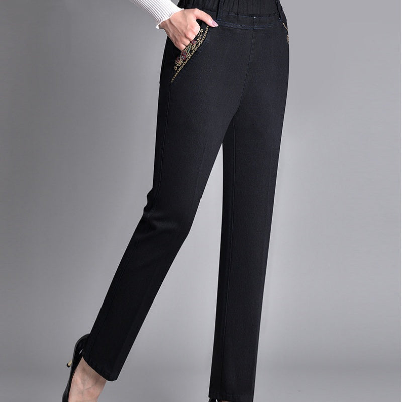 Sophia | Women's Jeans with Side Pockets and Elastic Waist